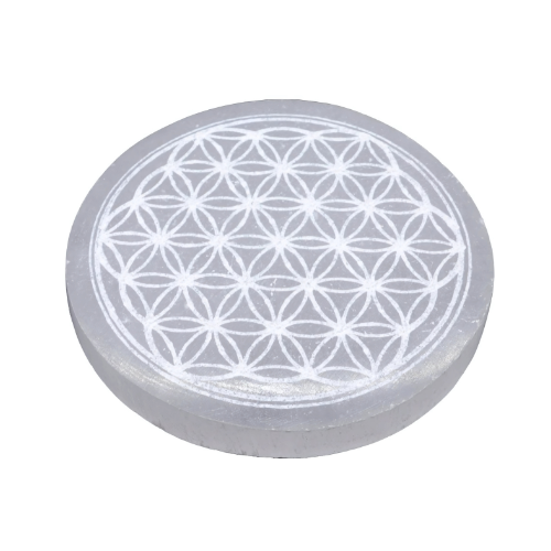 Plaque Sélénite Fleur de Vie 10cm