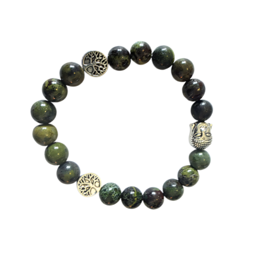 Bracelet Jaspe Sang de Dragon perles 8mm