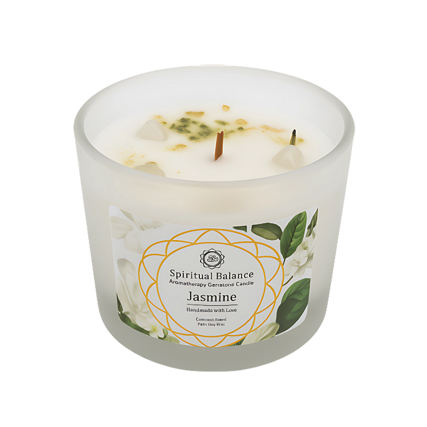 Bougie Green Tree 'Equilibre Spirituel' Cristal de Roche + Jasmin 256g