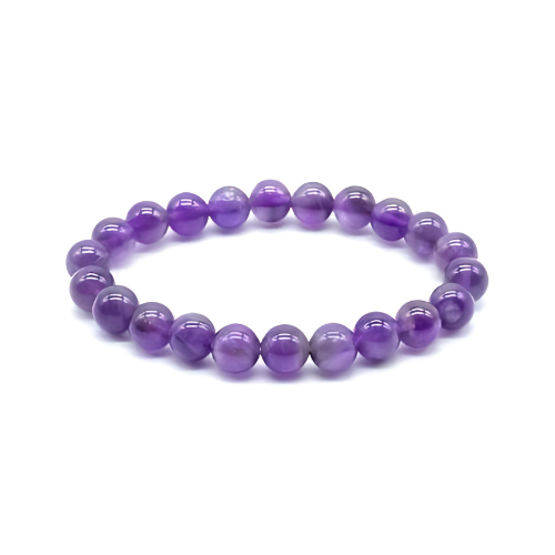 Bracelet 'Dark' Améthyste Perles 8mm