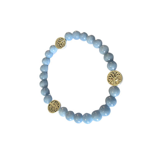 Bracelet Angélite perles 6mm