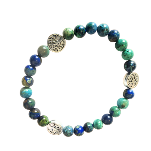 Bracelet Azurite 'AAA' perles 6mm