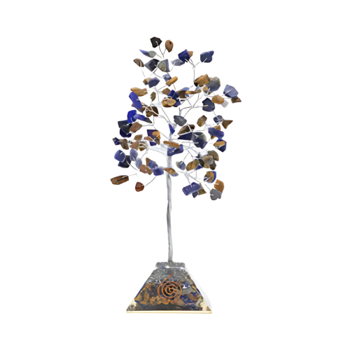 Arbre du Bonheur Oeil de Tigre / Lapis Orgonite 100pcs