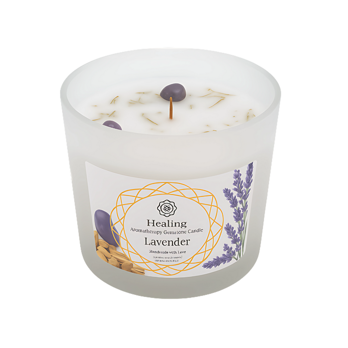 Bougie Green tree "Guérison" Améthyste + lavande 256g