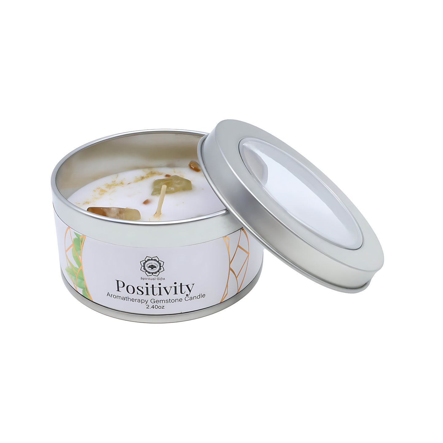 Bougie Green Tree 'Positivité' Citrine + Thé vert 70g